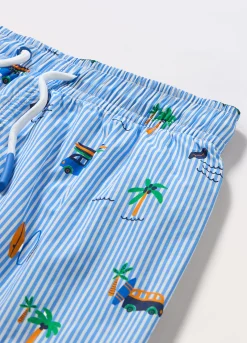 Blukids Costume boxer a righe bambino-Bambino Mare