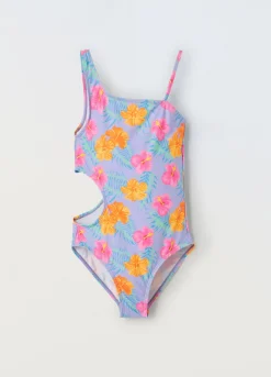 Blukids Costume intero con cut out laterale ragazza- Mare