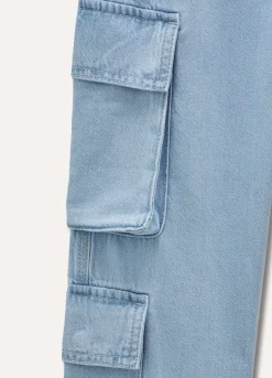 Blukids Denim cargo in puro cotone ragazzo- Jeans