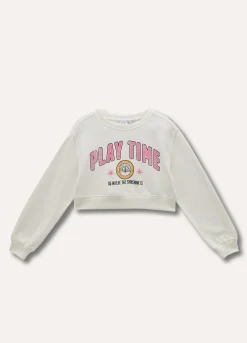 Blukids Felpa cropped in puro cotone ragazza- Felpe