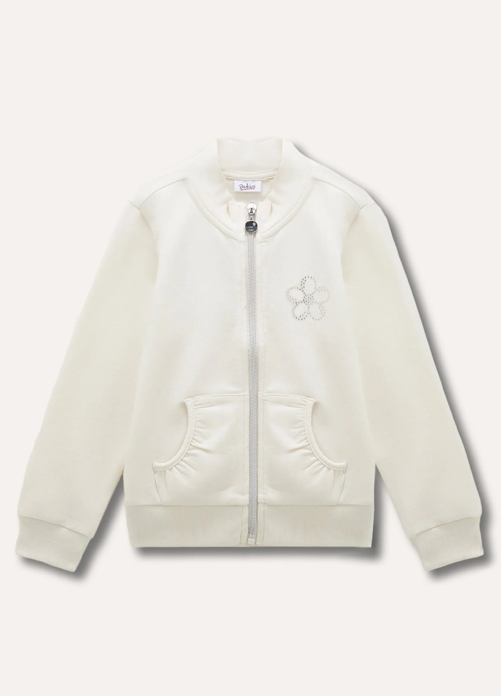 Blukids Felpa full-zip in cotone stretch bambina- Felpe