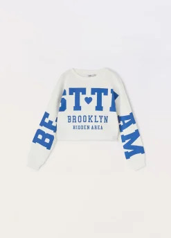 Blukids Felpa girocollo in french terry di puro cotone ragazza- Felpe