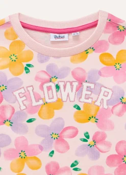 Blukids Felpa in cotone stretch con stampa bambina- Felpe