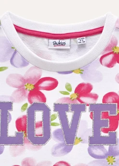 Blukids Felpa in cotone stretch con stampa bambina- Felpe