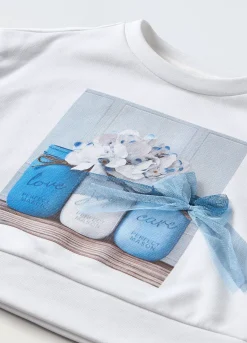 Blukids Felpa in misto cotone con applicazioni bambina- Felpe
