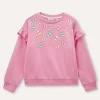 Blukids Felpa in puro cotone con rouches bambina- Felpe
