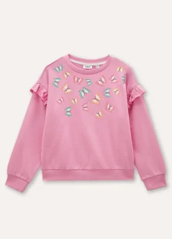Blukids Felpa in puro cotone con rouches bambina- Felpe