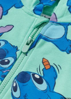 Blukids Felpa Stitch con zip e cappuccio in puro cotone- Felpe