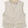 Blukids Gilet rigato in misto lino bambino-Bambino T-shirt