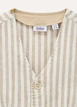 Blukids Gilet rigato in misto lino bambino-Bambino T-shirt