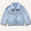 Blukids Giubbino in french terry denim neonata- Cappotti E Giubbotti