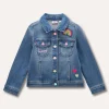 Blukids Giubbino jeans con ricami ed applicazioni bambina- Cappotti