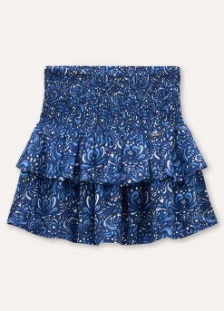 Blukids Gonna a balze in pura viscosa ragazza- Gonne