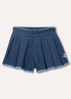 Blukids Gonna pantaloncino in denim plissé neonata- Gonne