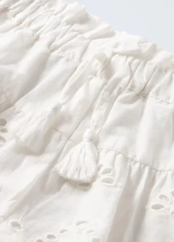 Blukids Gonna pantalone in puro cotone sangallo bambina- Gonne