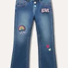 Blukids Jeans con ricami e applicazioni bambina- Jeans