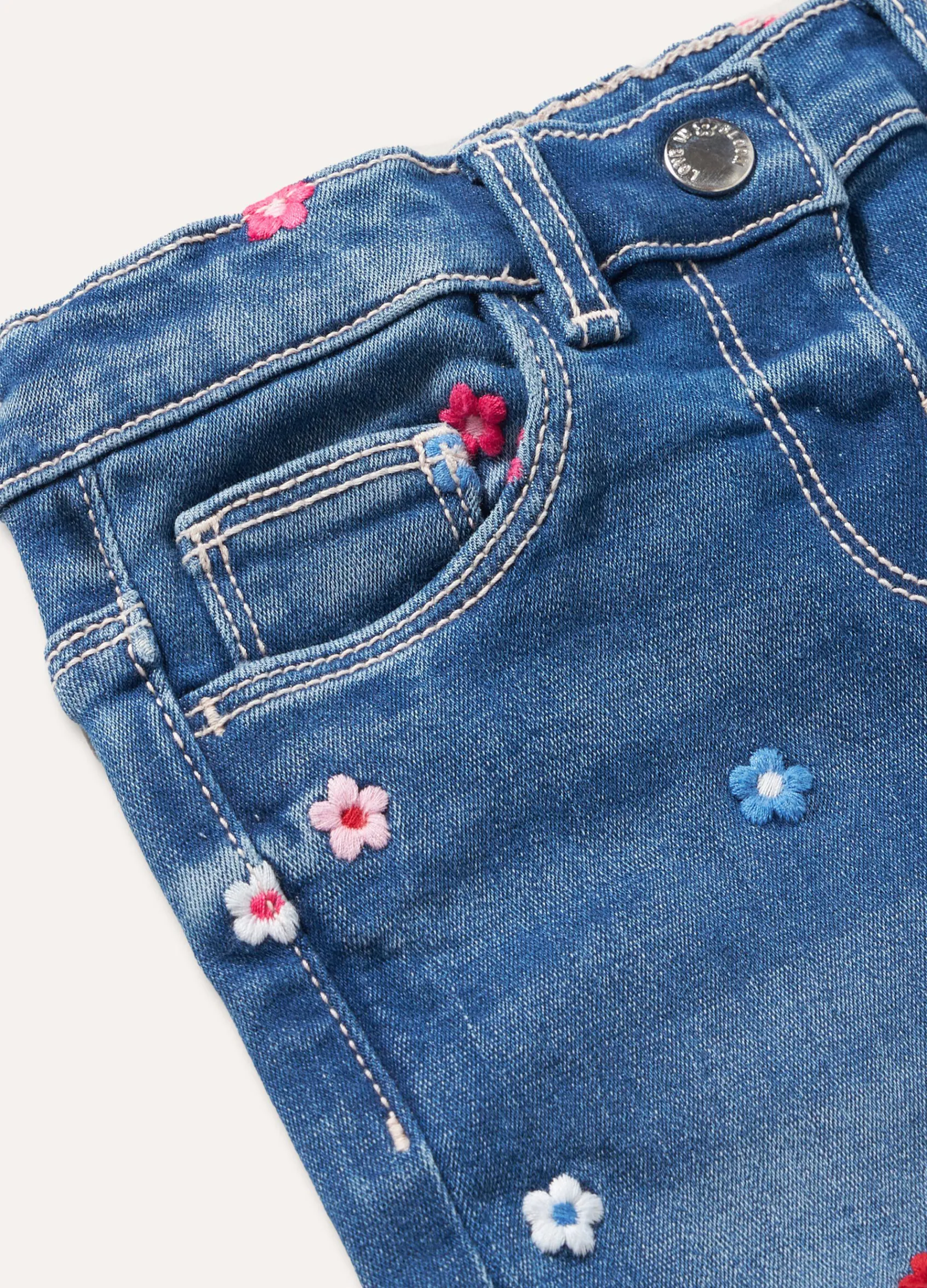 Blukids Jeans con ricami neonata- Jeans