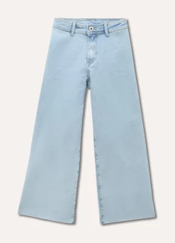 Blukids Jeans in cotone stretch wide leg ragazza- Jeans