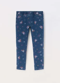 Blukids Jeggings in french terry denim bambina- Leggings