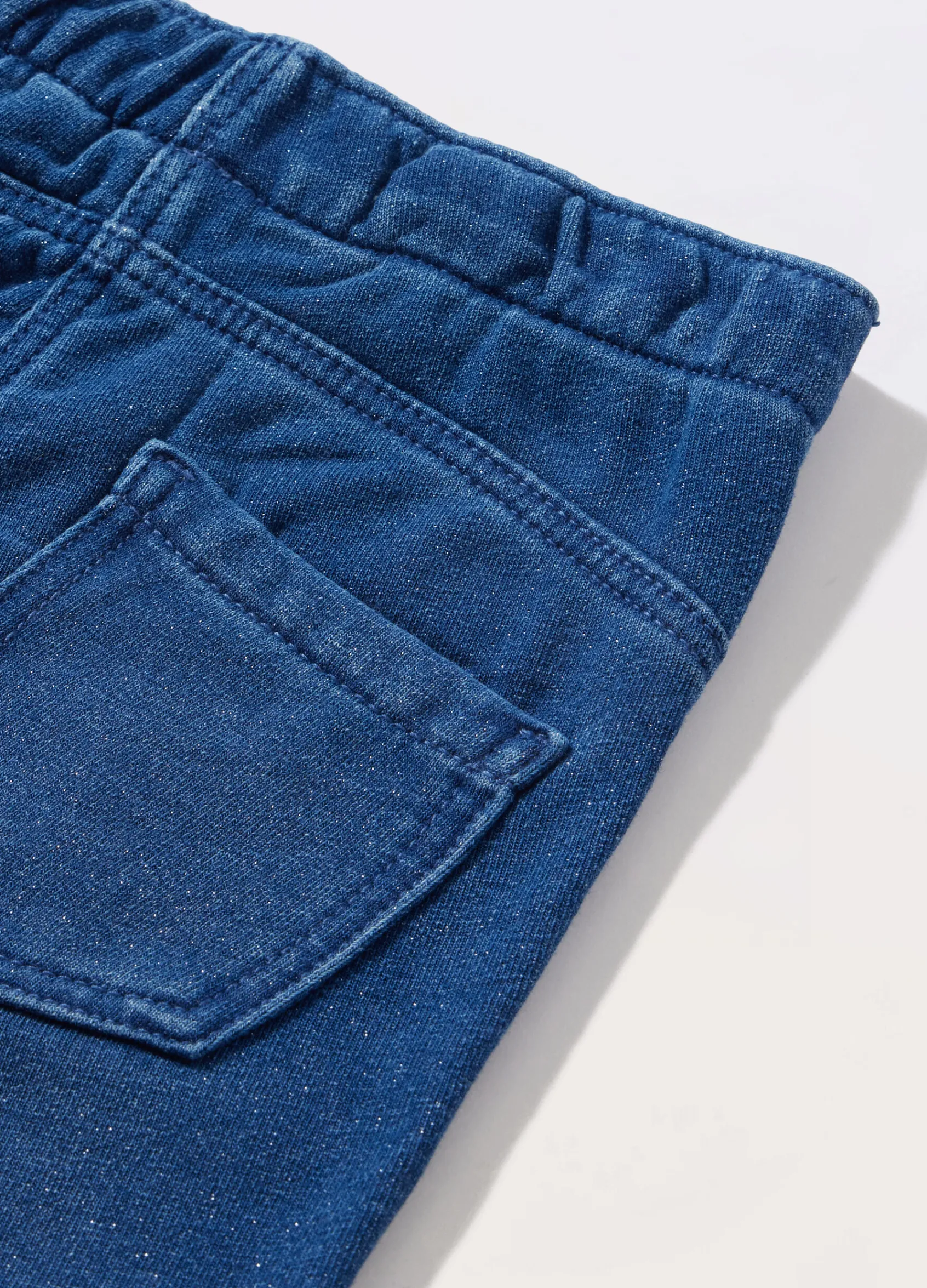 Blukids Jeggings in french terry denim bambina- Leggings
