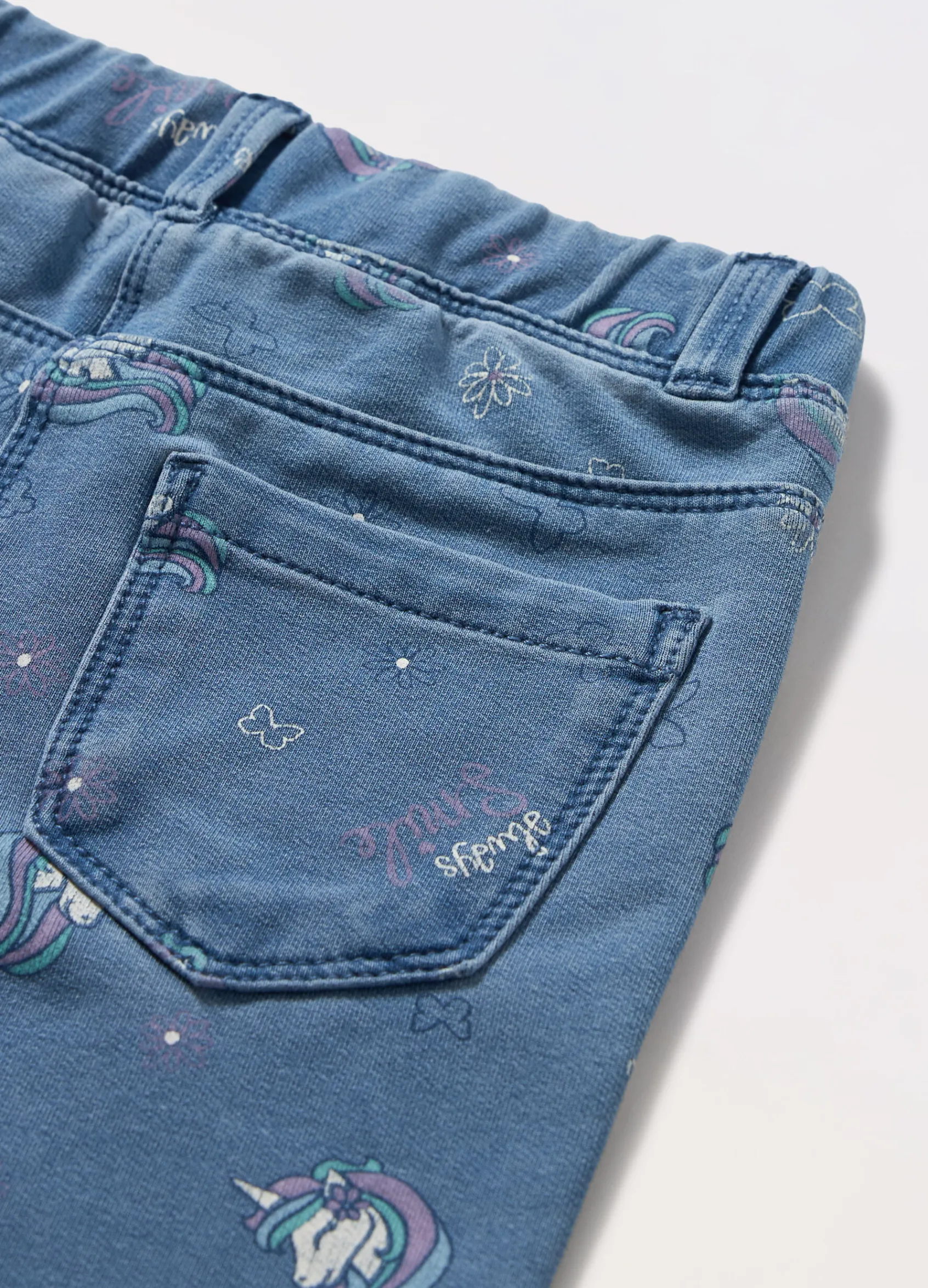 Blukids Jeggings in french terry denim bambina- Jeans