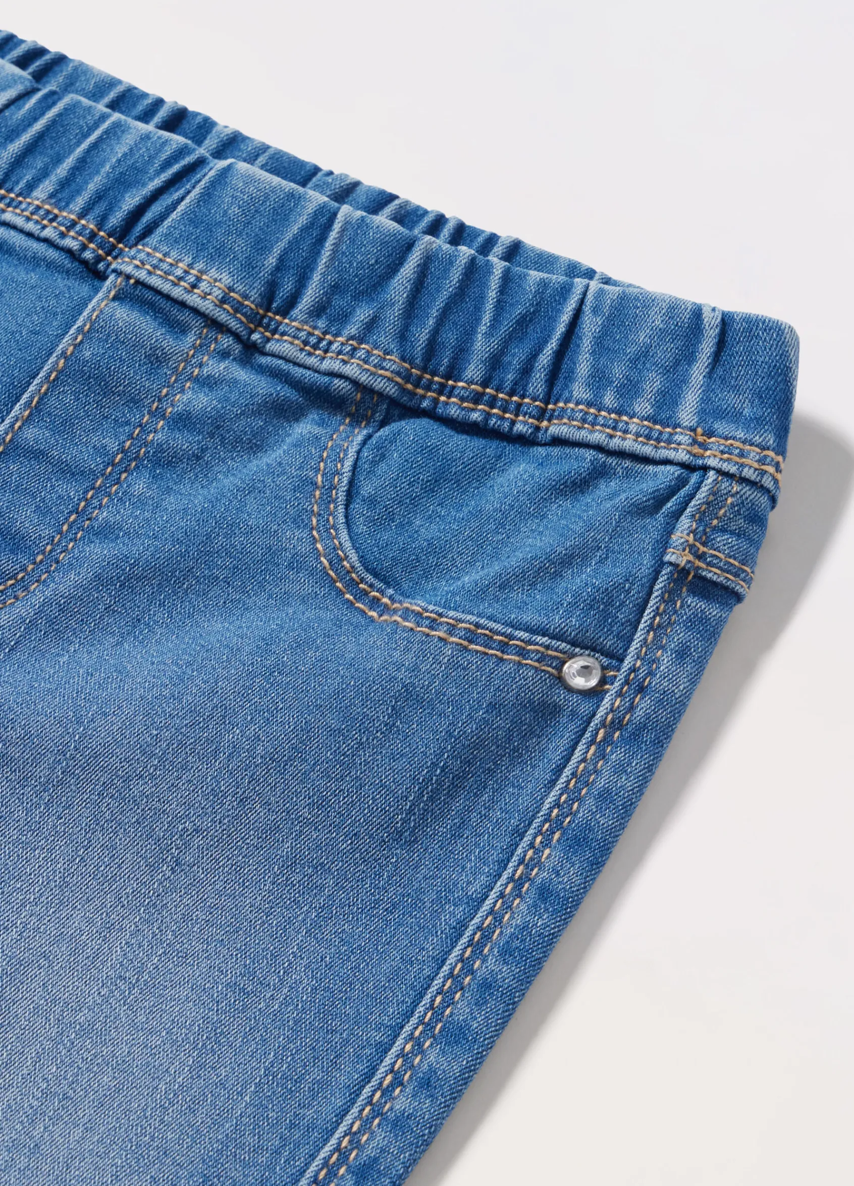 Blukids Jeggings in stretch denim neonata- Jeans