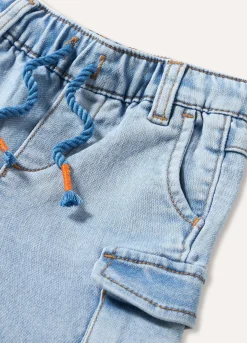 Blukids Jogger cargo in french terry denim neonato- Jeans