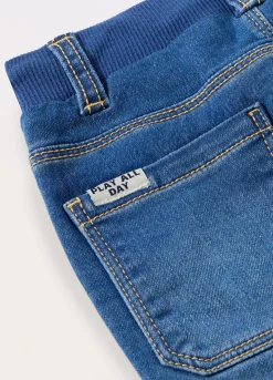 Blukids Jogger in denim di misto cotone neonato- Pantaloni