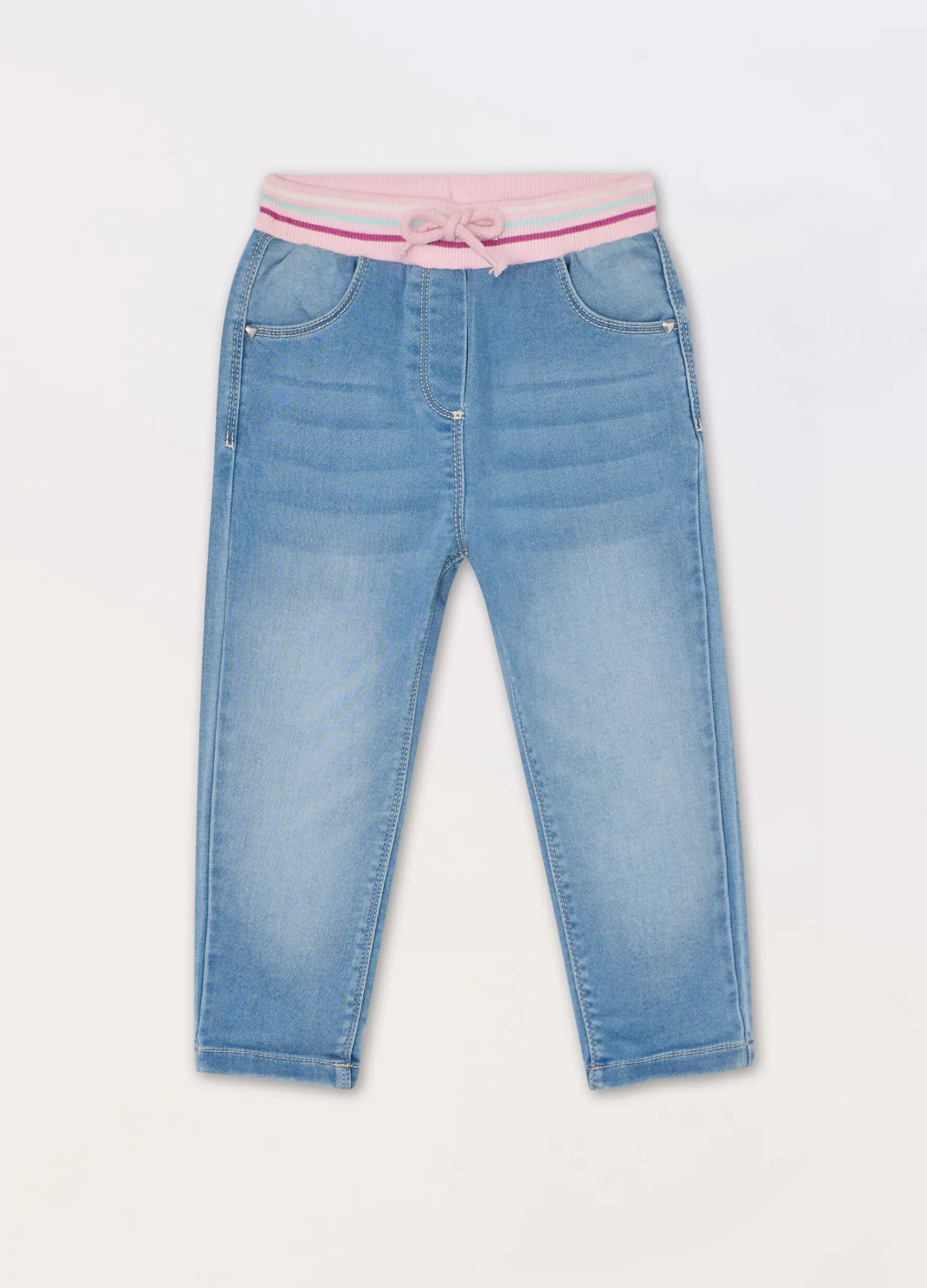 Blukids Jogger in denim misto cotone neonata- Pantaloni
