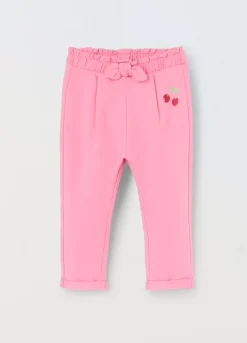 Blukids Jogger in french terry di cotone stretch neonata- Pantaloni