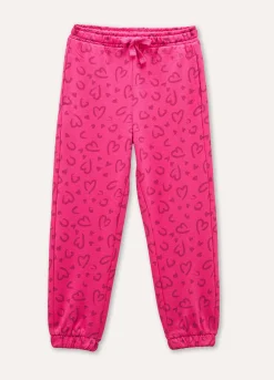 Blukids Jogger in puro cotone con stampa bambina- Pantaloni