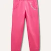 Blukids Joggers in felpa di puro con glitter cotone bambina- Pantaloni