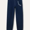 Blukids Joggers in felpa di puro con glitter cotone bambina- Pantaloni