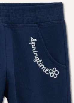Blukids Joggers in felpa di puro con glitter cotone bambina- Pantaloni