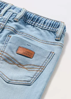 Blukids Joggers in french terry denim bambino-Bambino Pantaloni