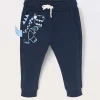 Blukids Joggers in french terry stretch con applicazioni neonato- Pantaloni