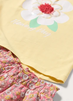Blukids Jogging set corto in cotone stretch con paillettes bambina- Set E Coordinati
