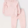 Blukids Jogging set in felpa di puro cotone con rouches neonata- Completini