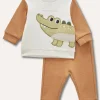 Blukids Jogging set in felpa di puro cotone ricamato neonato- Completini