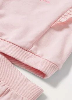 Blukids Jogging set in felpa di puro cotone con rouches neonata- Completini