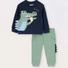 Blukids Jogging set in french terry di puro cotone neonato- Completini
