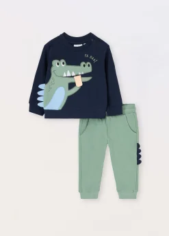 Blukids Jogging set in french terry di puro cotone neonato- Completini