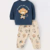 Blukids Jogging set in french terry di puro cotone neonato- Completini