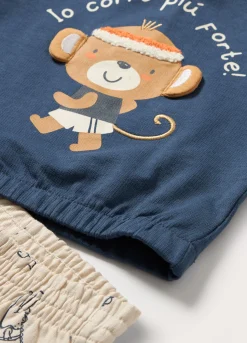 Blukids Jogging set in french terry di puro cotone neonato- Completini