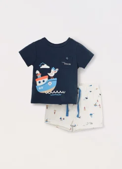 Blukids Jogging set in jersey di cotone stretch neonato- T-shirt