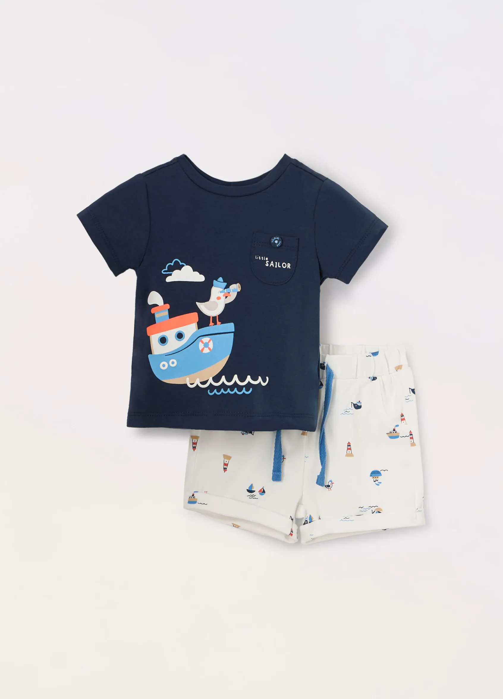 Blukids Jogging set in jersey di cotone stretch neonato- T-shirt
