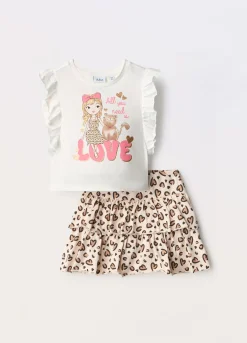 Blukids Jogging set in jersey di cotone stretch bambina- Set E Coordinati