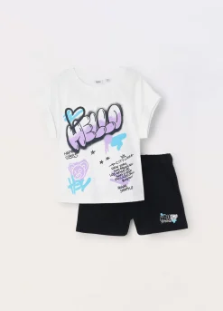 Blukids Jogging set in jersey di puro cotone ragazza- Set E Coordinati