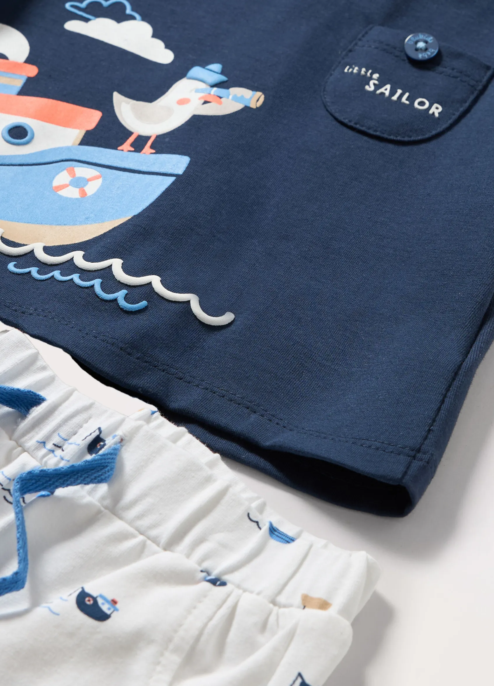 Blukids Jogging set in jersey di cotone stretch neonato- T-shirt