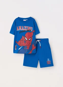 Blukids Jogging set t-shirt e short bambino Spider-man-Bambino Set E Coordinati